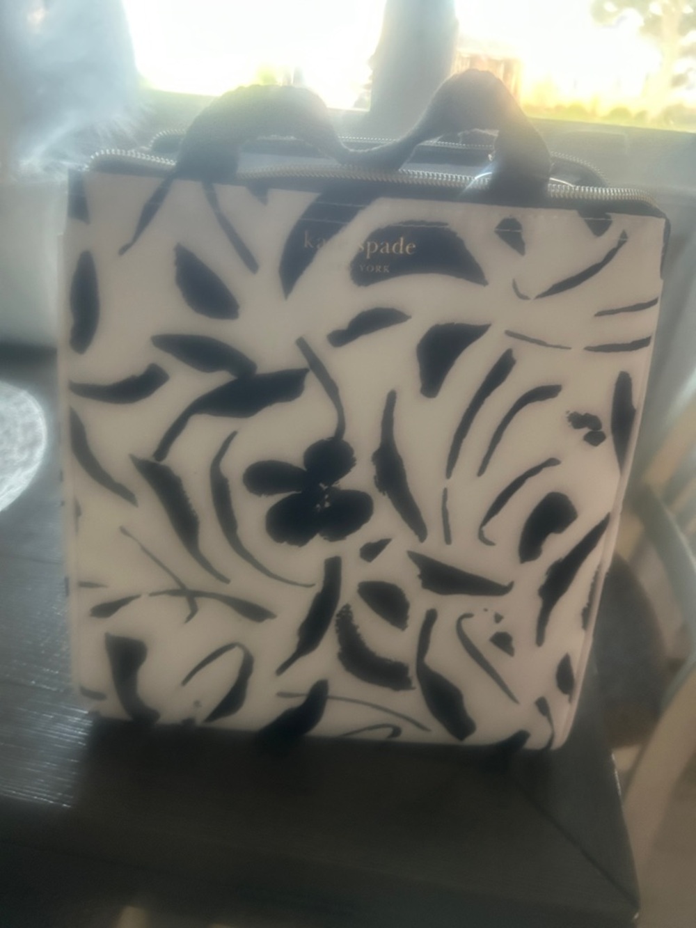 kate spade Black and White Floral Canvas Tote